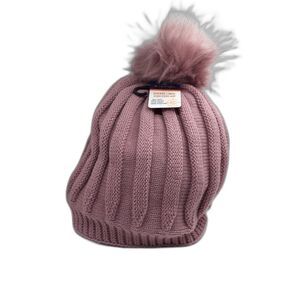 Compass Women's Pomp Beanie Pink Faux Fur One Size Brand New #2